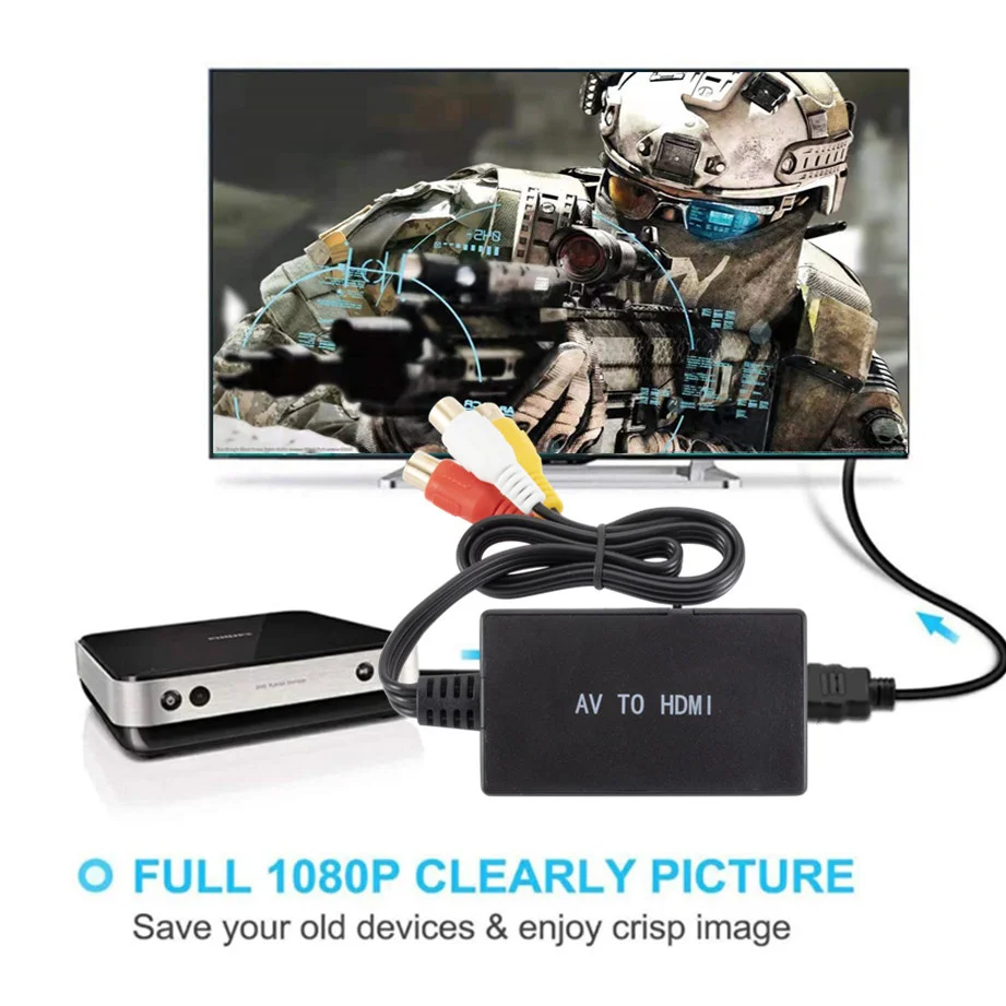 Переходник RCA/HDMI поддержка 1080P PAL/NTSC совместим с PS one PS2 PS3 STB Xbox VHS VCR DVD | Электроника