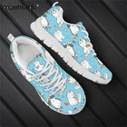 Doginthehole милые кошки женские кроссовки из дышащего материала Туфли на плоской подошве синего цвета; Толстая рисунок питомца; Удобная женская обувь