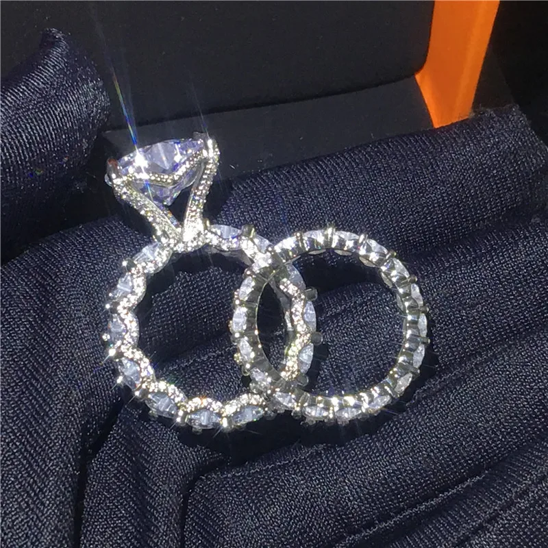 Набор обручальных колец 8ct Lab diamond роскошные обручальные кольца для мужчин и