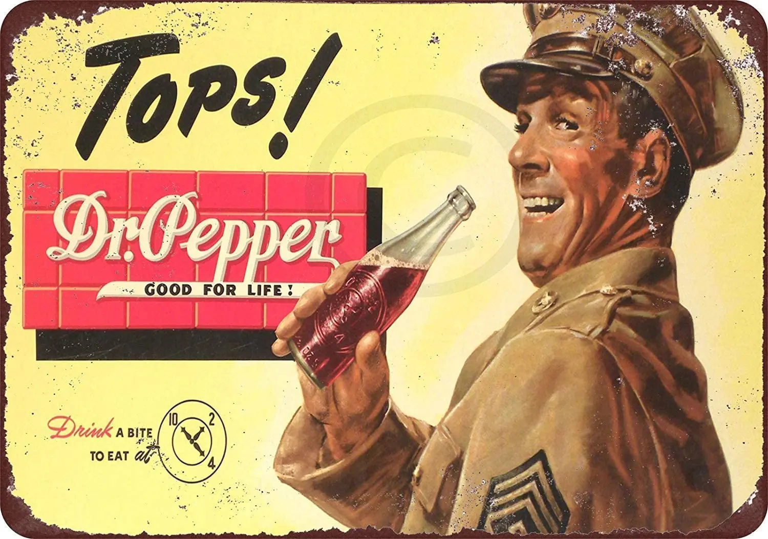 

Lplpol New Tin Sign Drink Dr. Pepper Topps Vintage Aluminum Metal Sign 12" x 18"