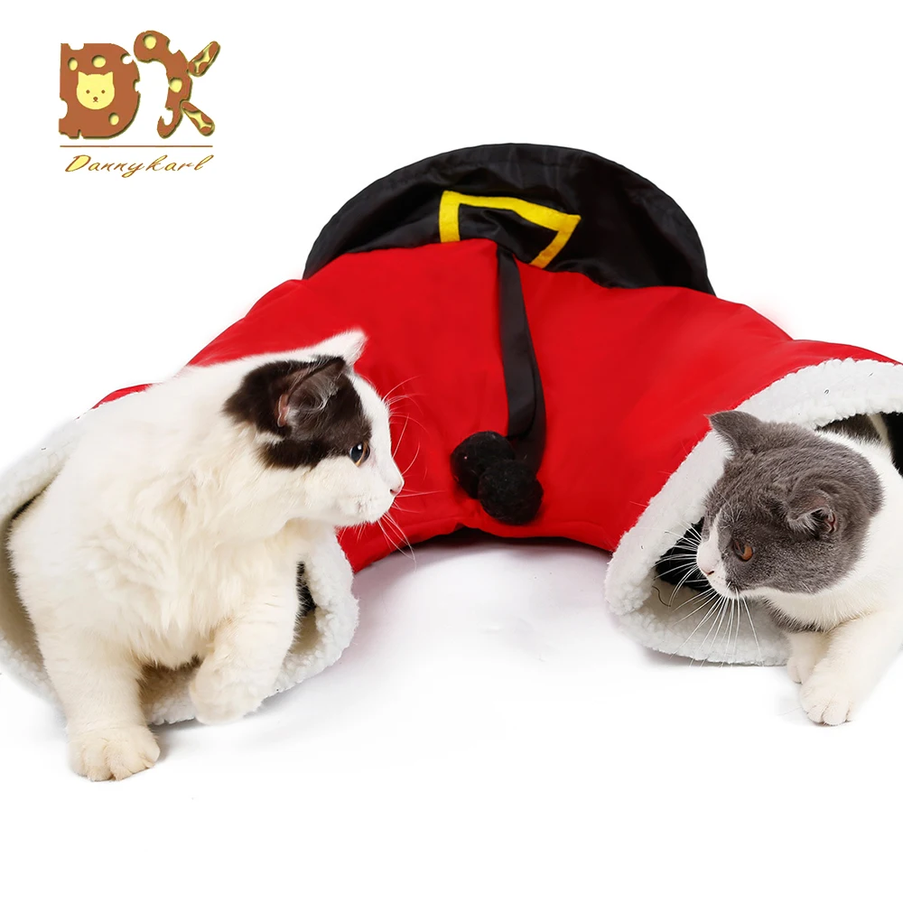 2019 Рождество Санта брюки туннель для кошек складной 3 способ играть игрушка