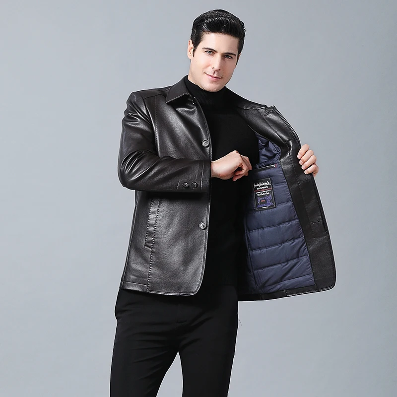 Пуховик из кожи с перьями короткая уличная рабочая одежда в Канаде Толстая