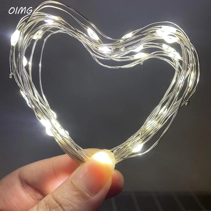 

10 LED 20 LED Fairy Lights Copper Wire LED String lights For Christmas Garland Wedding Party Indoor Room Decoration Battery