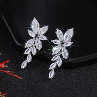 huitan elegant crystal zircon women earrings wedding engagement jewelry full bling iced out female fashion earring high quality