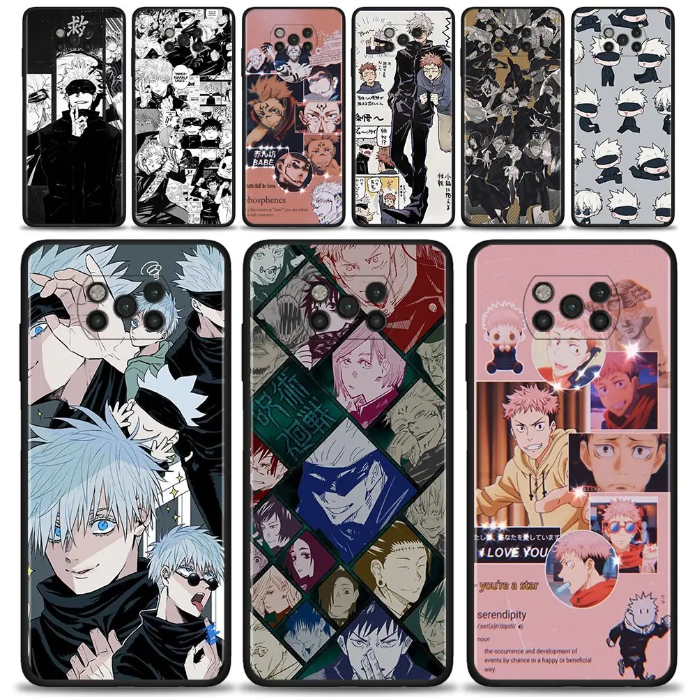 

Phone Case For Xiaomi Mi Poco X3 Pro F3 X3 GT M3 X3 NFC F1 M3 Pro 5G F3 GT Black Silicon Cover Coque Shell Jujutsu Kaisen Anime