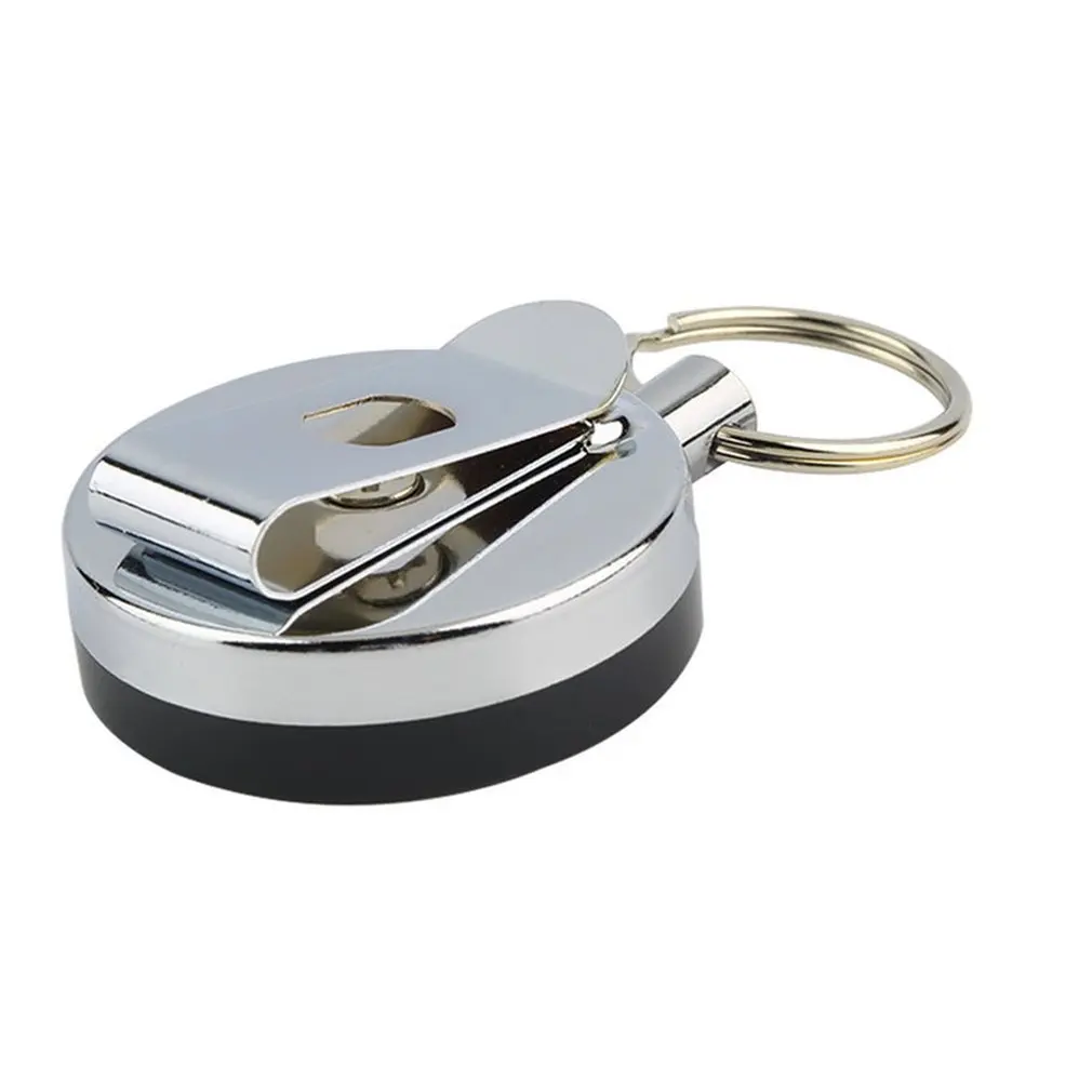 

1pc Stainless Steel Tool Belt Money Retractable Key Recoil Ring Pull Chain Clip Keychain Key Chain Strong Pulling Force