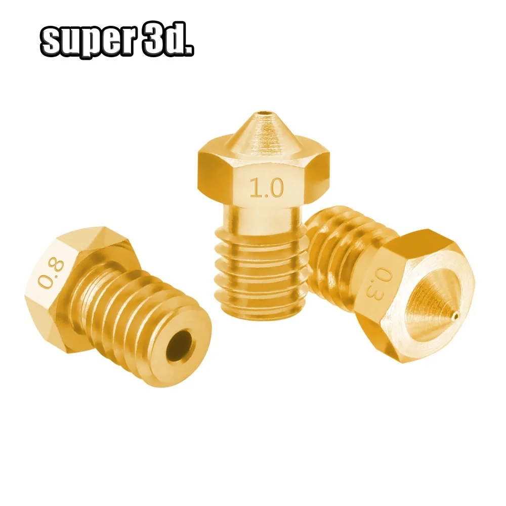 Аксессуары для 3D принтера V5 V6 медная насадка M6 резьба 0 2 25 3 4 5 6 8 1 мм for1.75 латунные