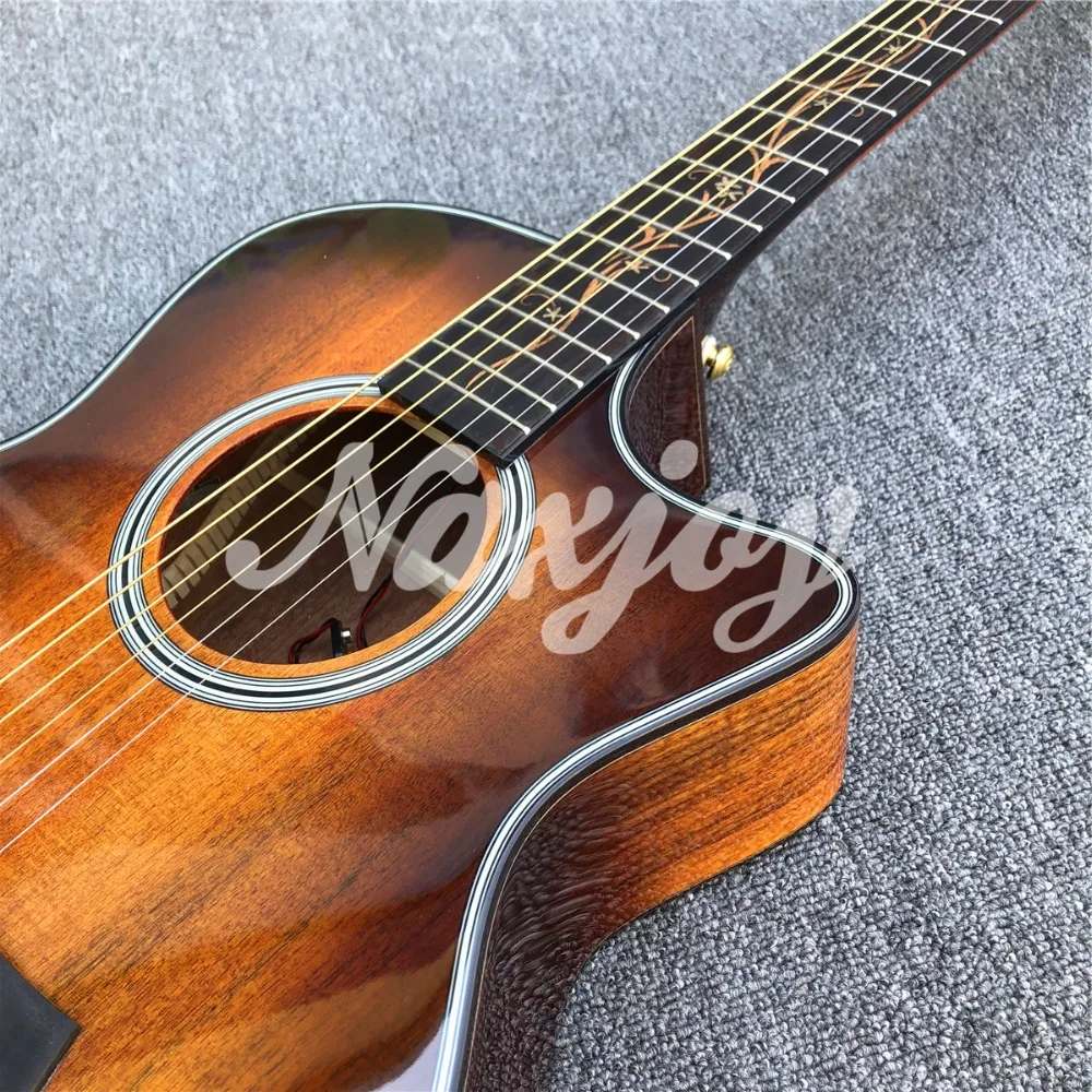 Высокое качество Ebony fingerboard Chaylor K24ce Акустическая гитара, фабрика Cutaway K24 Solid koa гитара