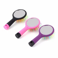 rainbow volume anti static magic detangler hair curl straight massage comb hair brush hair care styling tools with mirror