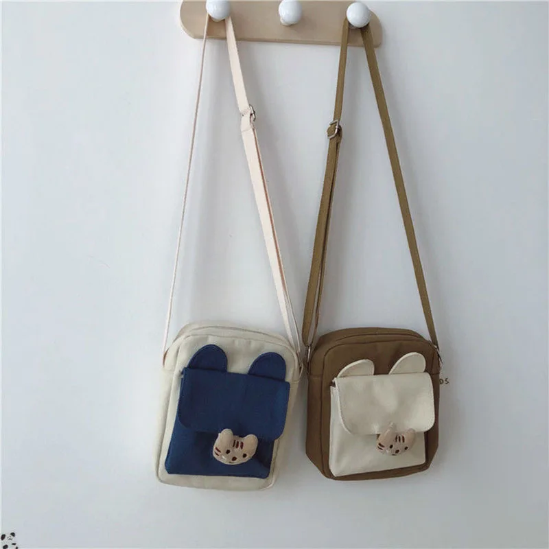 

3D Cute Cartoon Women Shoulder Bags Canvas School Bags Messenger Bag Girl Shopping Handbag Ladies Crossbody Bag Bookbag