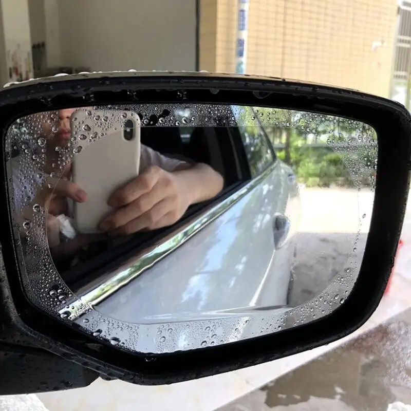 Пара 135 мм* 95 мм синяя пленка на зеркало заднего вида автомобиля HD анти-туман анти-царапины непромокаемая retroкозырек прозрачная крышка авто зеркальная наклейка