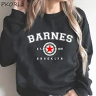 Женский свитшот с круглым вырезом Barnes, хлопковый пуловер оверсайз в стиле Харадзюку, с капюшоном и круглым вырезом, зима 1917