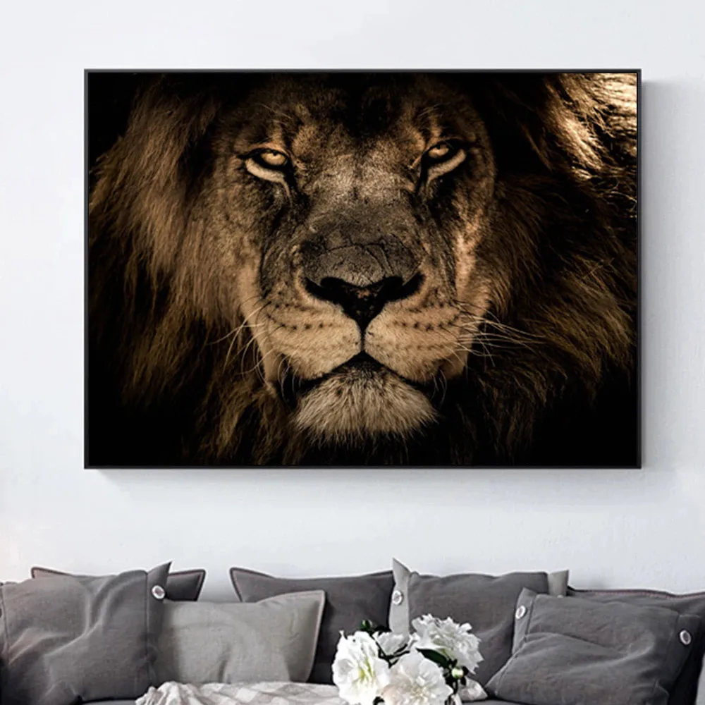

Wild Cool Animal Canvas Print Poster Lion Head Wall Art Painting Modern Posters Nordic Wall Pictures Living Room Home Decoration