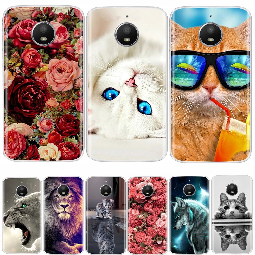 Чехол для Motorola Moto E4 5,0 дюймов, Мягкий Силиконовый ТПУ Модный чехол с рисунком для Moto E4, чехол