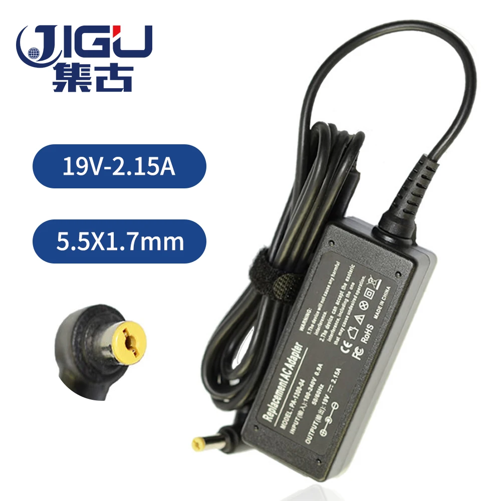 JIGU замена 19V 2.15A 5 5*1 7 MM 40W для ноутбука Acer Aspire One A150 D150 D250 D260 D270 W500 AC зарядное