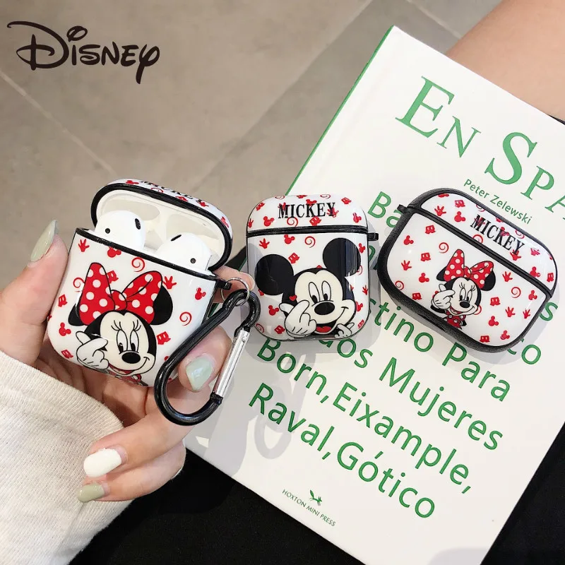 

Disney headset protective cover cartoon Minnie Mickey for AirPods1/2 protective cover 3pro wireless bluetooth headset soft shell