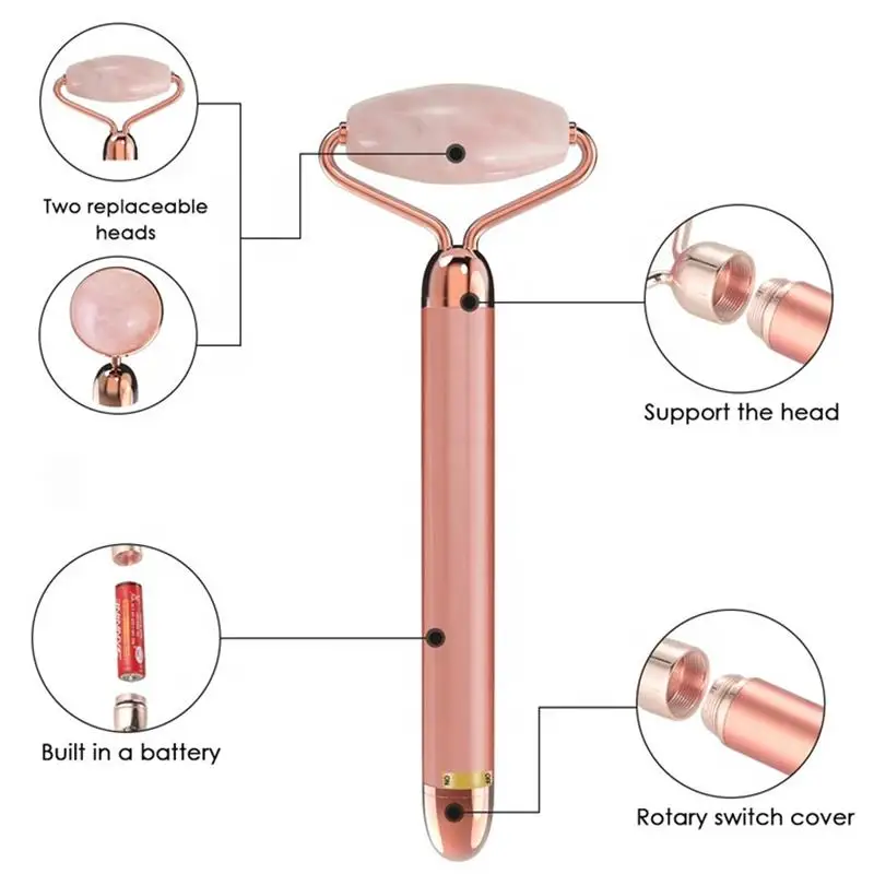 

24K Gold Facial Energy Beauty Stick Electric Vibration Facial Lifting Firming Anti-Wrinkle Bar Facial Skin Care Roller Massager