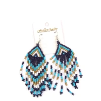 multicolor creative vintage bohemian long tassel rice bead earrings natural decorations gifts for women charms for earrings