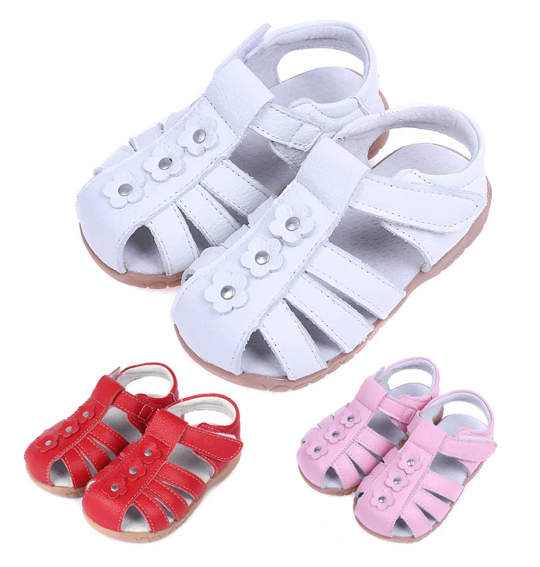 

2021 Ins New Fashion Girls Sandals Leather Soft Sandals Girls Baby Flower Summer Shoes