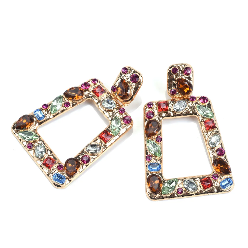 Модные геометрические квадратные серьги ZA ювелирные изделия инкрустация