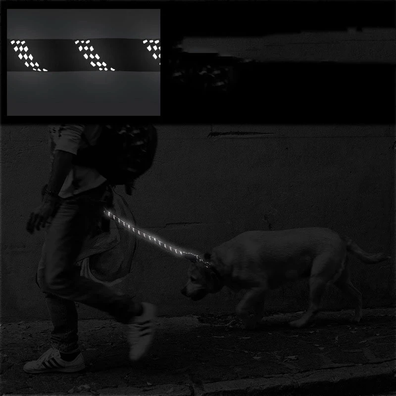 Короткий поводок для собак прочный светоотражающий шнур с карабином альпинизма