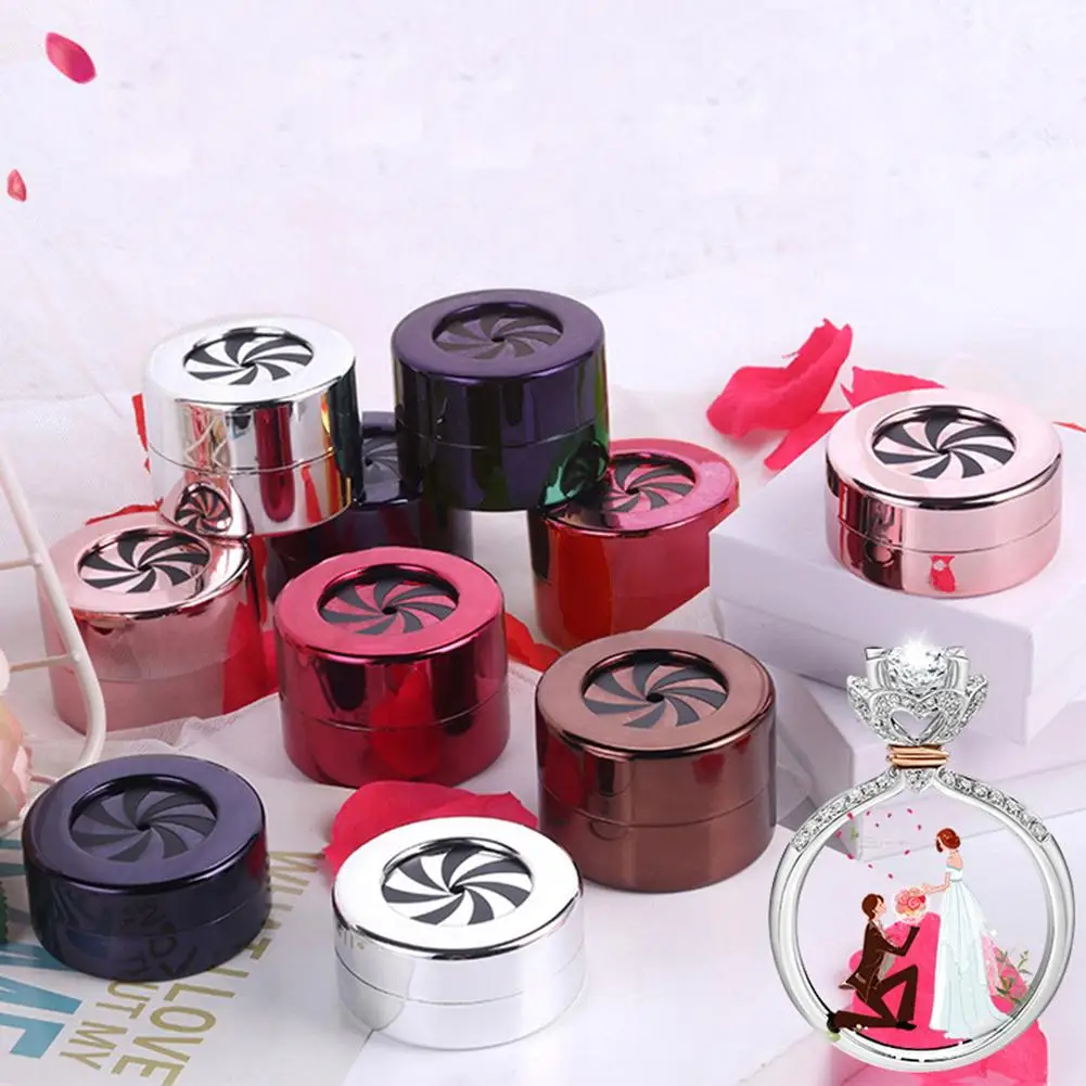 Высококачественная креативная круглая вращающаяся шкатулка для обручального