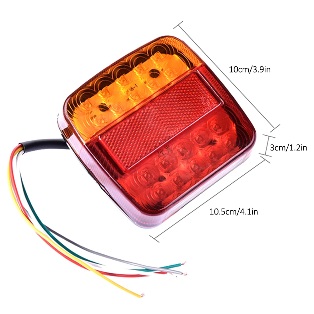 

2pcs 12V 20LED Rear Light Stop Tail Indicator Truck Trailer Van Bus Pickup Bike Durable Car Warning Lights Rear Lamps Waterproof