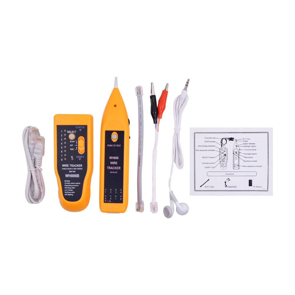CHIPAL WH806B Тестер телефонного сетевого кабеля для Cat5 Cat6 RJ45 RJ11 Ethernet провода трекер телефонная линия Finder сетевые инструменты