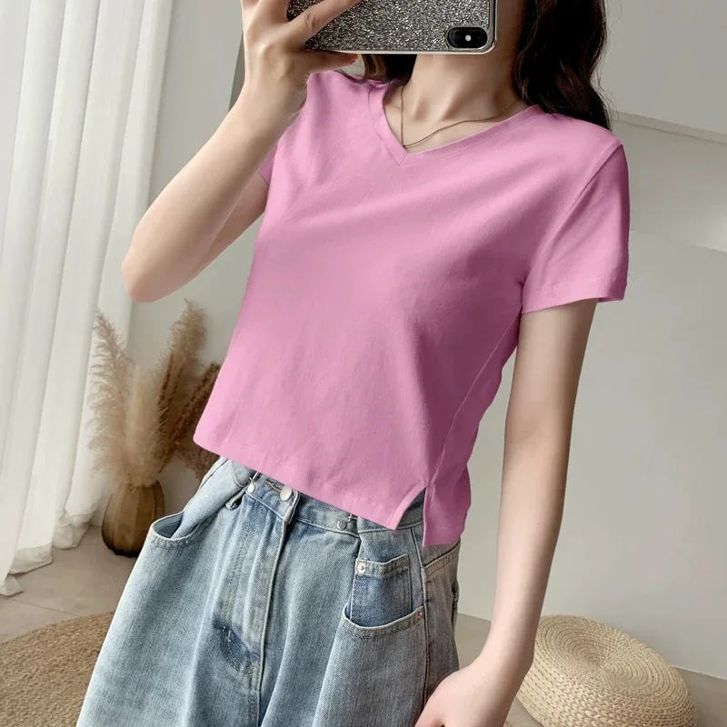 

Fashion Women Tops T-shirts yellow Female 2019 Summer