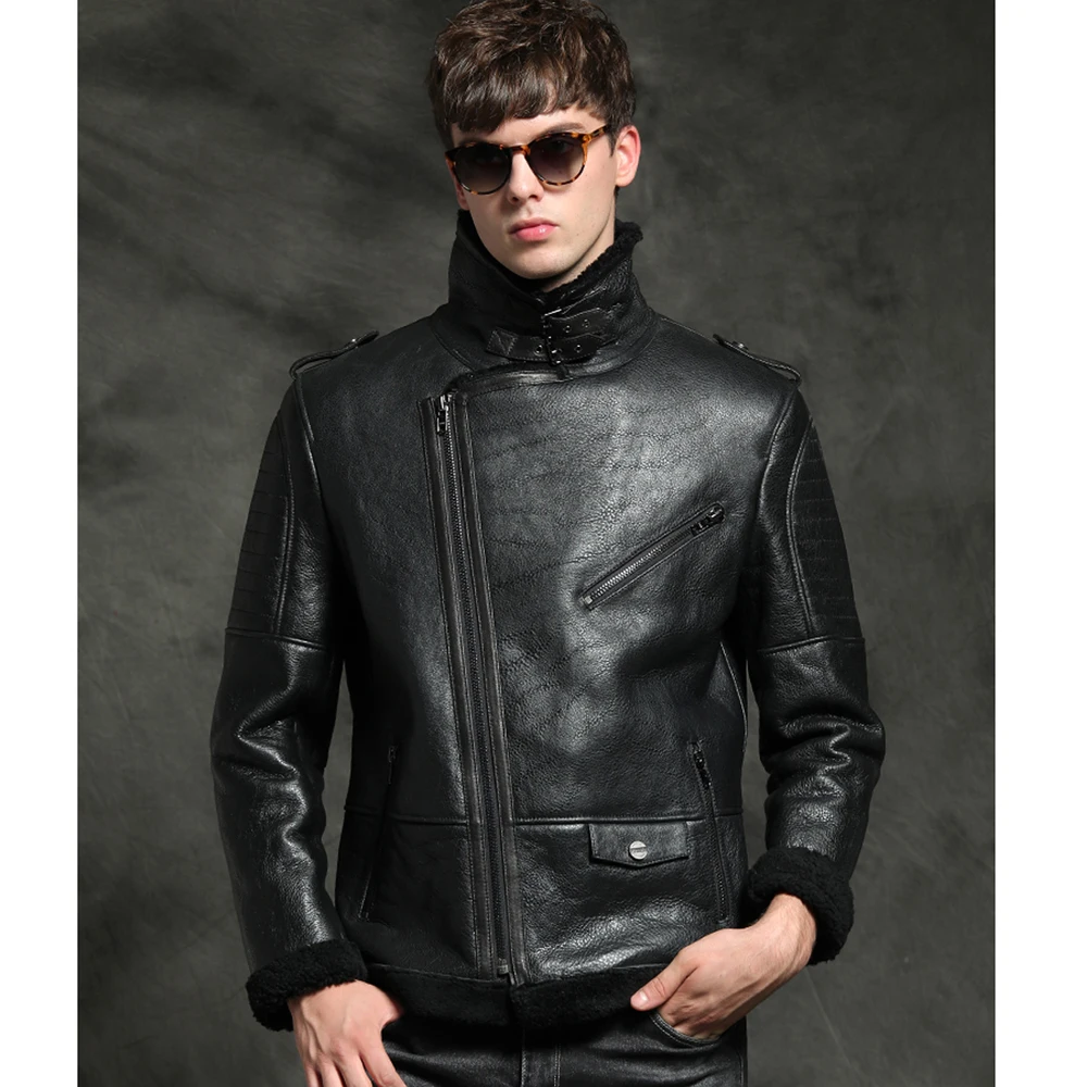 Осенне зимнее пальто Akrasanee из натуральной овечьей шерсти мужская одежда кожи