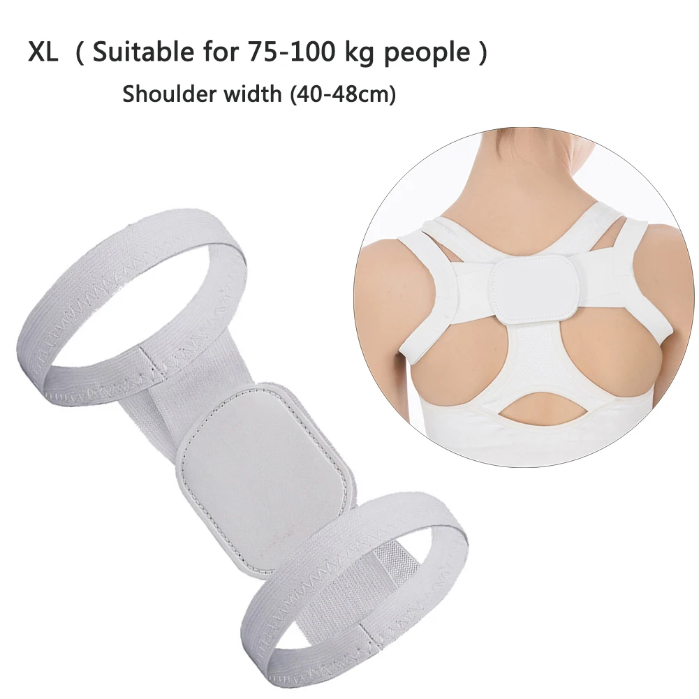 White XL Фиксатор для спины, поддерживающий пояс на плечо, корректор для выпрямления осанки, Ортопедический Корсет для красоты - Цвет: White XL