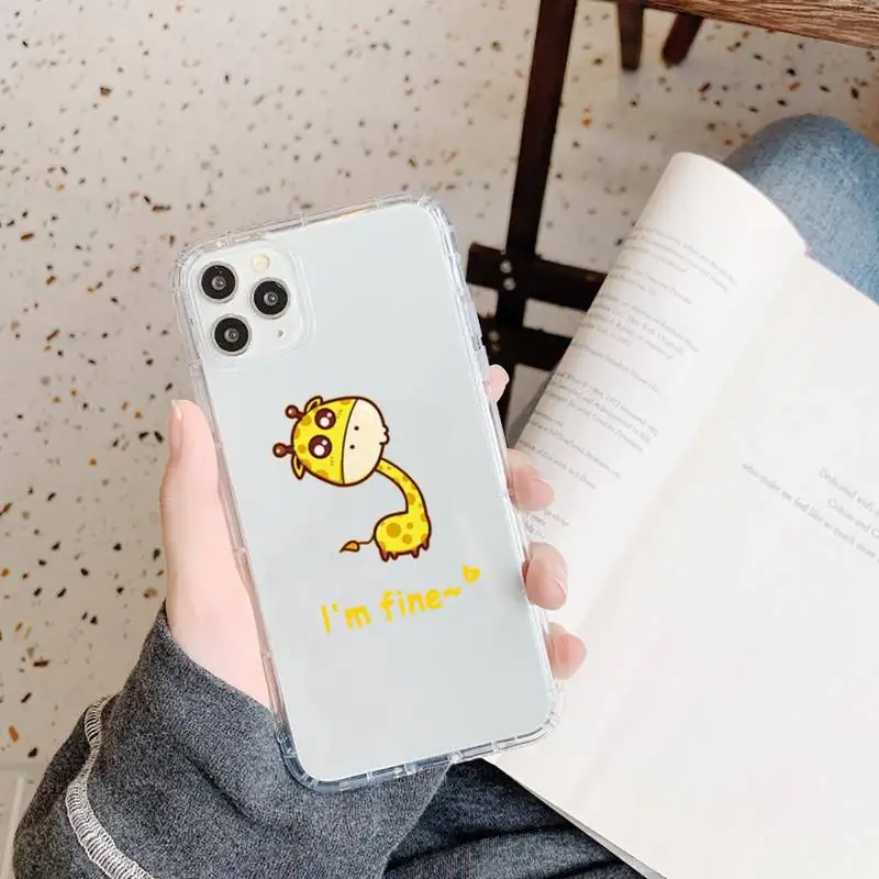 

Cute Cartoon Giraffe Phone Case Transparent for iPhone 11 12 mini pro XS MAX 8 7 6 6S Plus X 5S SE 2020 XR
