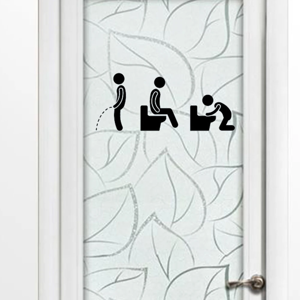 

10x25cm Toilet Icon Wall Sticker DIY Bathroom Cartoon Stylish Door Window Glass Accessories Waterproof Home Personality