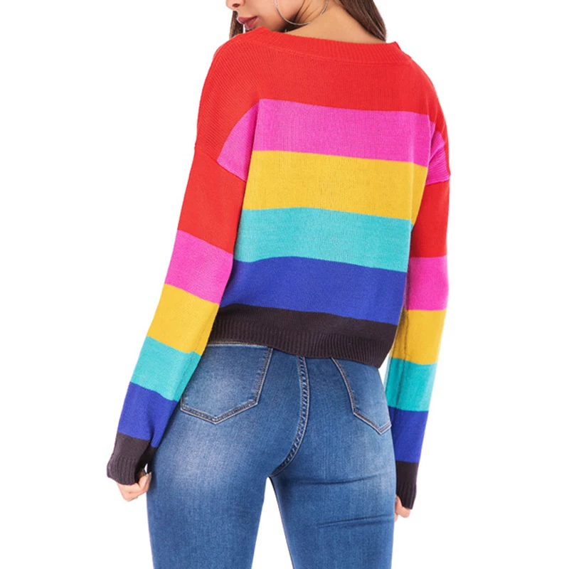 Женский укороченный Топ с длинным рукавом и круглым вырезом | Женская одежда