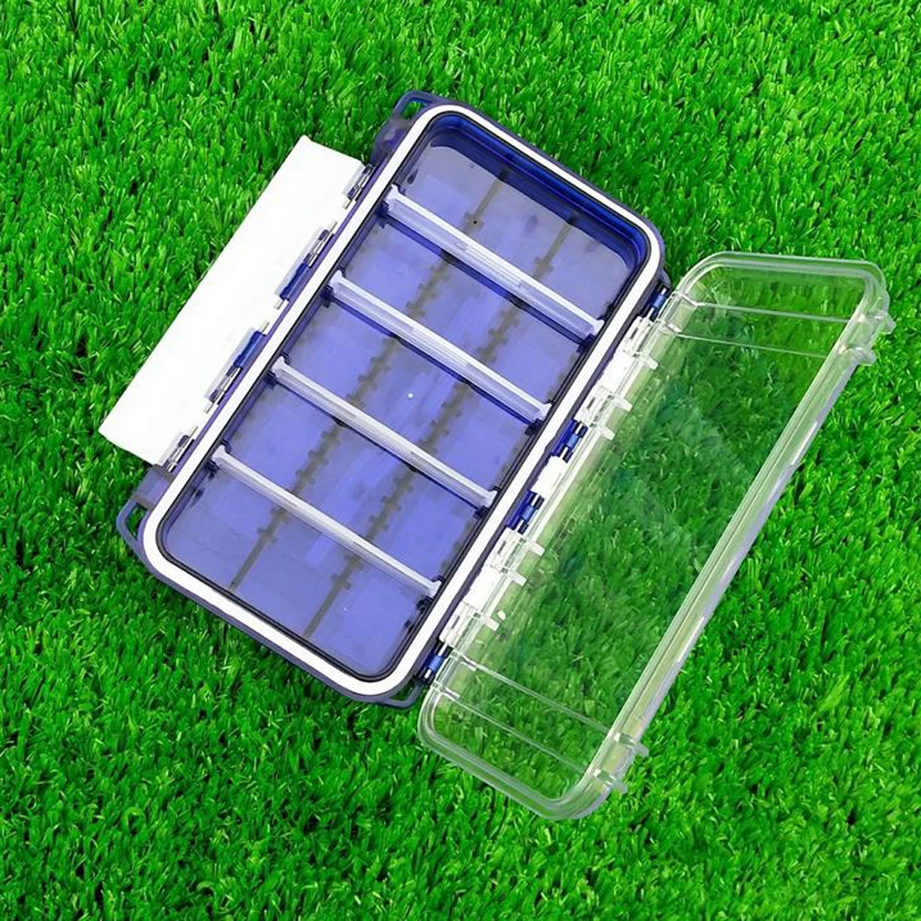 

Multifunction Fishing Double Sided Tackle Organizer Fishing Accessories Box Blue