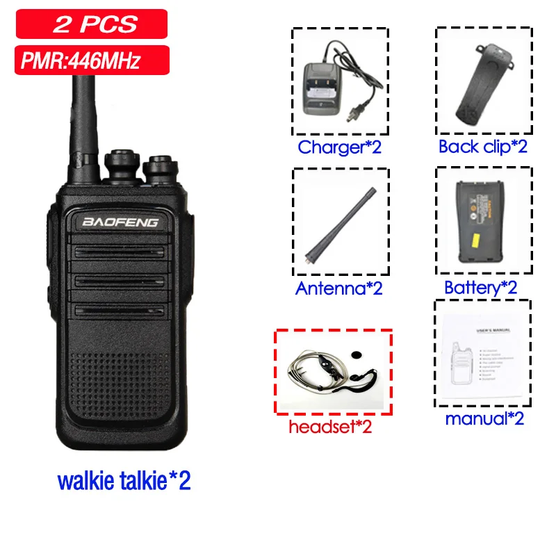 2pcsE 2 шт. baofeng BF-N8 рации Портативная радиостанция UHF портативный Радиоприемник HF трансивер Civil walkie-talkie - Цвет: 2pcsE