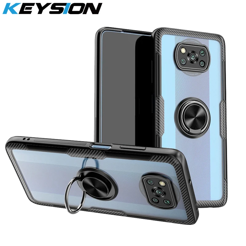 Модный Прозрачный ударопрочный чехол KEYSION для POCO X3 NFC F3 M2 Pro прозрачная задняя
