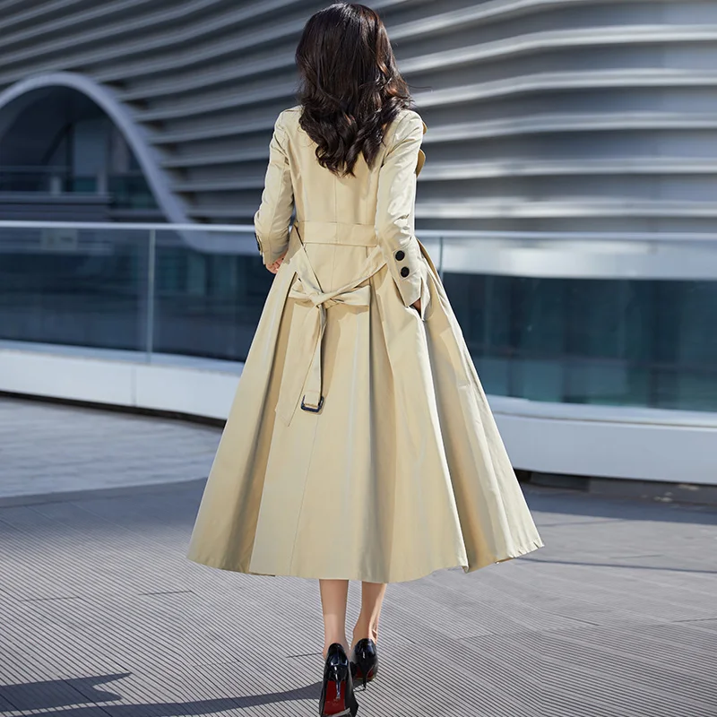 

Autumn vertical khaki trench coat Women's Mid-length British style western style 2020 new waist overcoat Korean style