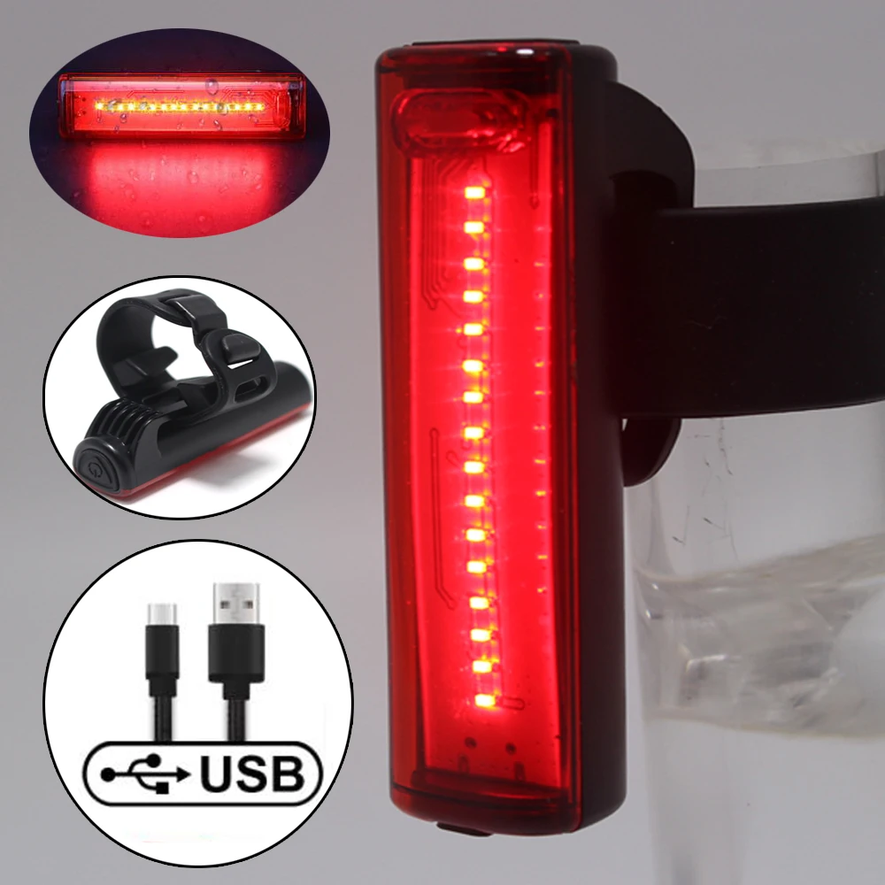 

Super bright Bike Light Headlight Rear Light USB Built-in battery Taillight Waterproof Tail Lamp Safety Warning Flash Lamp