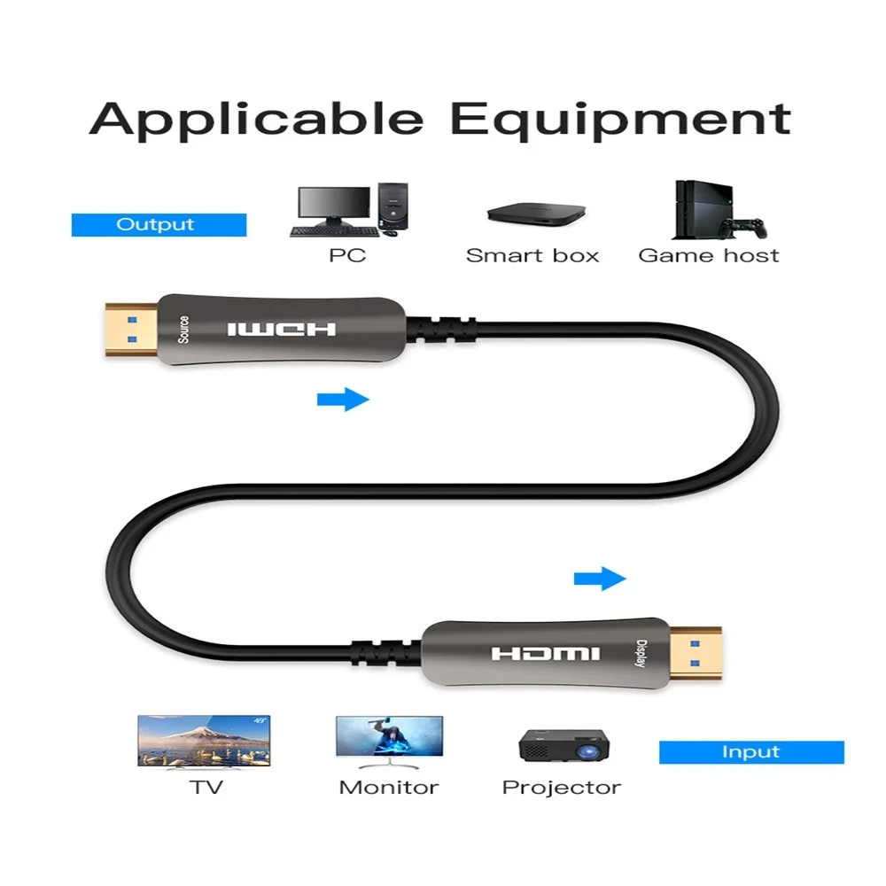 Оптический Кабель HDMI 2 0 4K 60HZ 3D 5m 10m 15m 20m 30m 40m 50m 100m для HD TV LCD ноутбука PS4 проектор