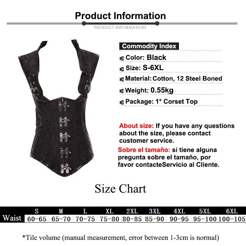 

European Medieval Victoria Steampunk Gothic Women Sexy Corsets and Bustier Outwear Lace Up Back Punk Goth Steel Boned Corselet