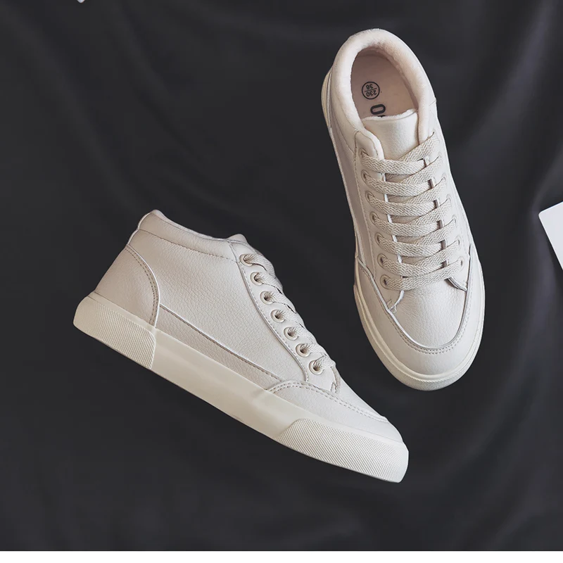 Женская Белая обувь женские зимние кроссовки однотонная водонепроницаемая из