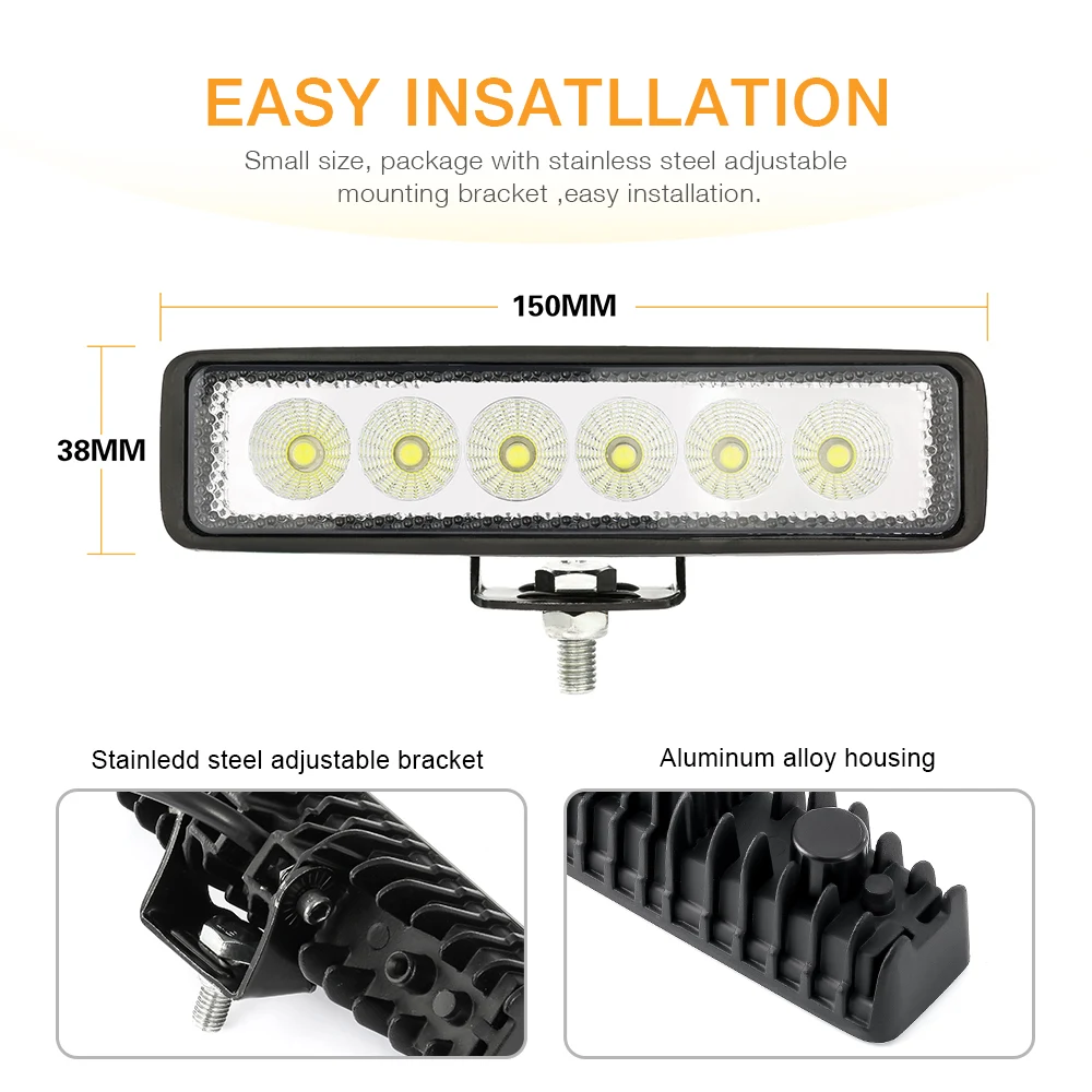 Новинка светодиодные фары рабочего освещения 18 Вт 12 В прожекторные