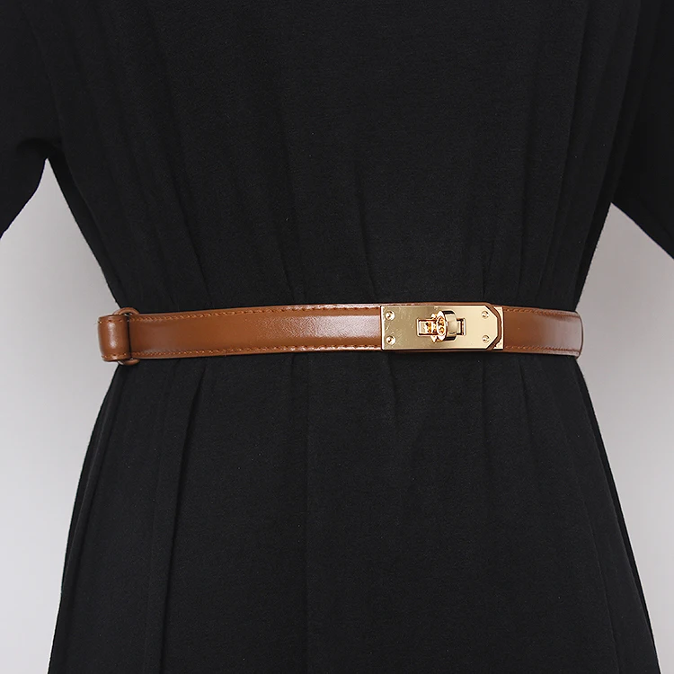 

2020 Luxury Cow Leather Women Waist Belt Slim Corset Strap Dress Shirt Belt Autumn Spring Genuine LFemale Eather Belt Caestus