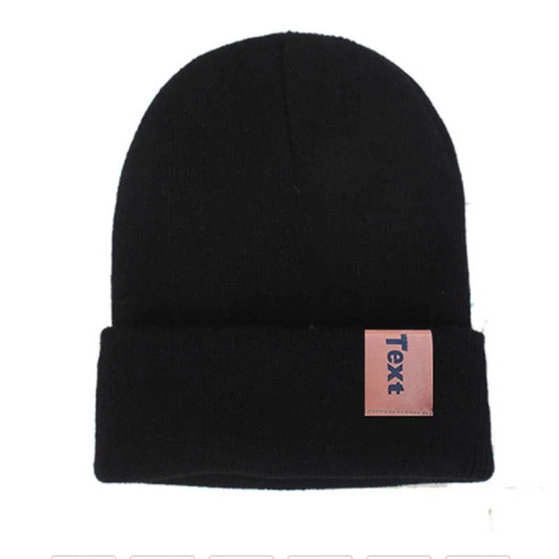 Шапка унисекс вязаная однотонная в стиле хип-хоп с принтом логотипа на заказ 2019