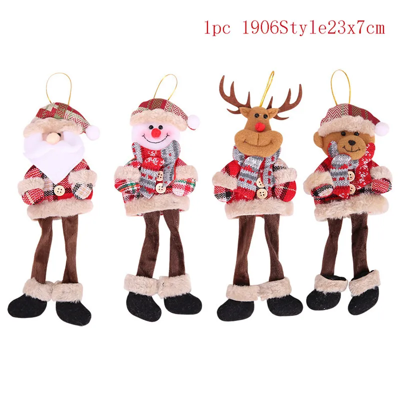 Подвески для рождественских украшений, игрушка для улицы, рождественская елка, подвесные украшения, Санта Клаус, снеговик, медведь, лось, кукла для домашнего декора, детский подарок