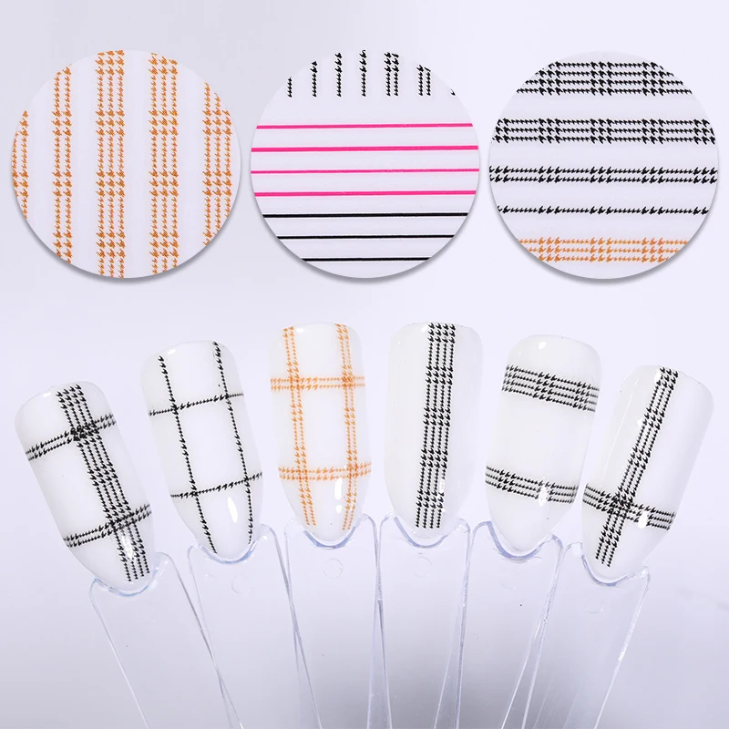 1 шт. полосатая Форма 3D наклейки для дизайна ногтей переводные DIY Дизайн