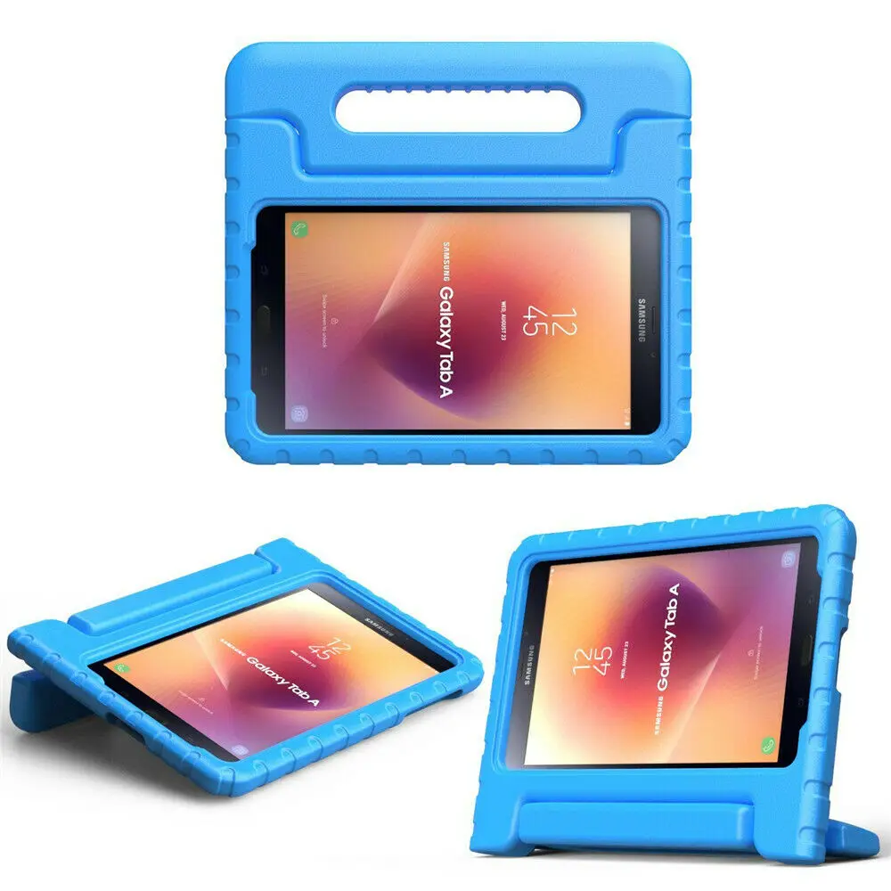 Blue Защитный чехол EVA с держателем для рук для samsung Galaxy Tab A 8,0 SM-T380 T385 чехол безопасный противоударный чехол для планшета EVA - Цвет: Blue