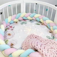 3m3 5m baby crib bumper knotted long handmade baby bed bumper nursery braid weaving plush cradle cot protector room decor zt43