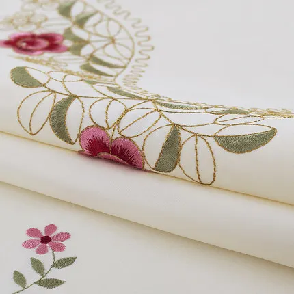 Европейская вышитая настольная дорожка флаг покрытие стола чашка коврик 1018 роза